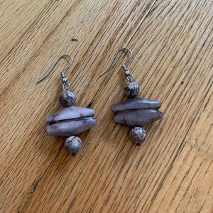 Brown Stone Drop Earrings